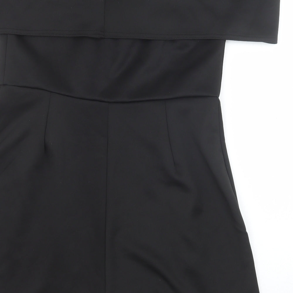 Boohoo Womens Black Polyester Bodysuit One-Piece Size 18 Zip