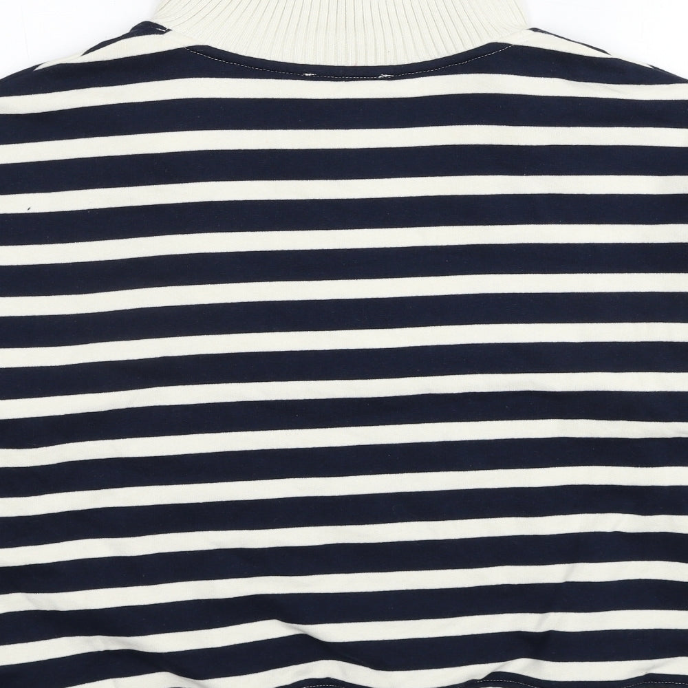 Marks and Spencer Womens Blue Striped Cotton Pullover Sweatshirt Size L Pullover
