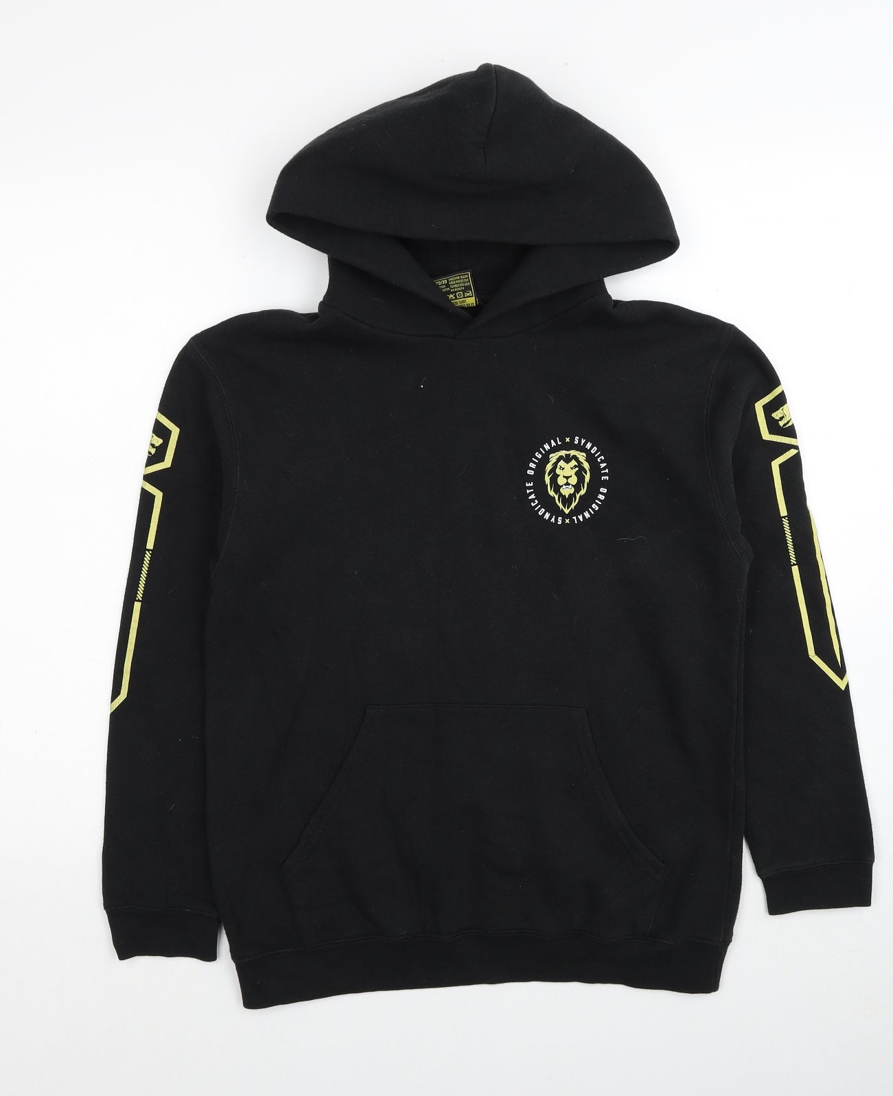 Syndicate Original Boys Black Cotton Pullover Hoodie Size L Pullover - Lion