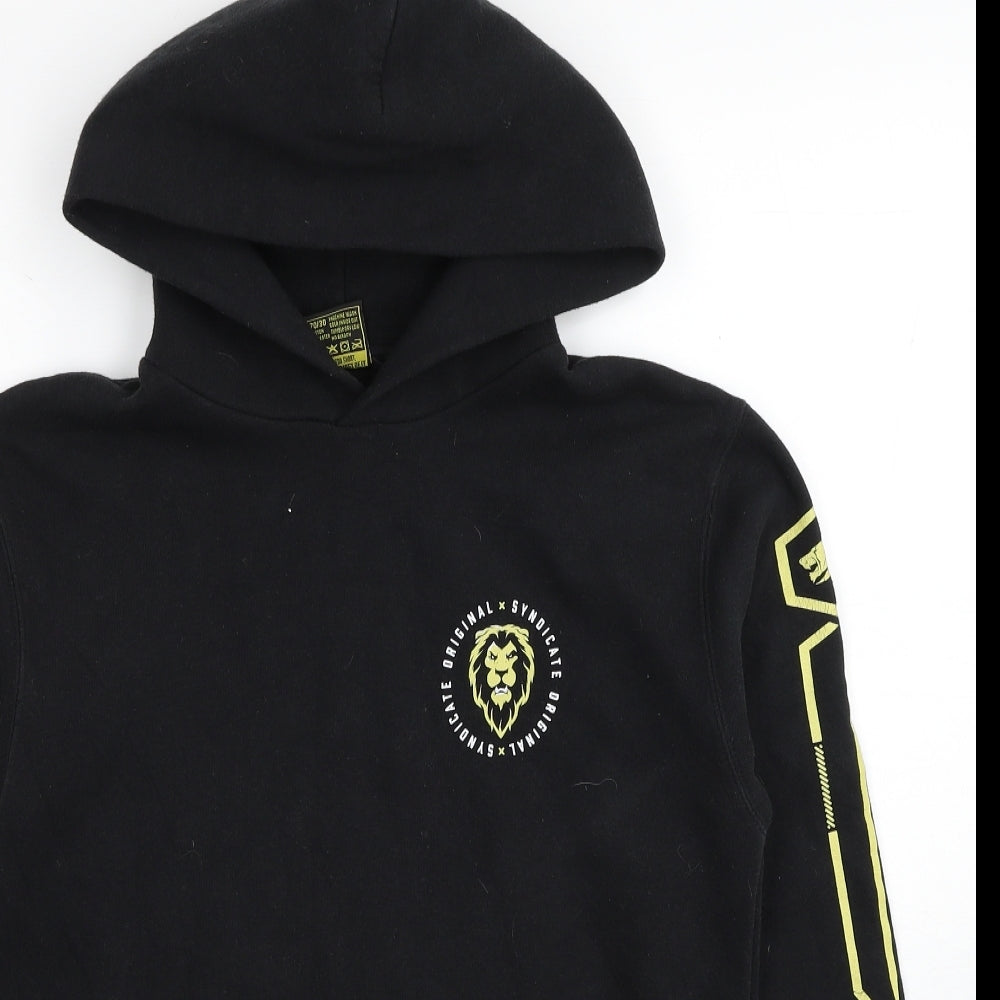 Syndicate Original Boys Black Cotton Pullover Hoodie Size L Pullover - Lion