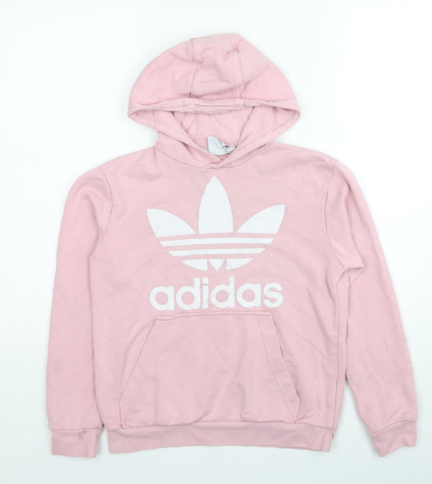 Marks and Spencer Girls Pink Cotton Pullover Hoodie Size 11-12 Years Pullover