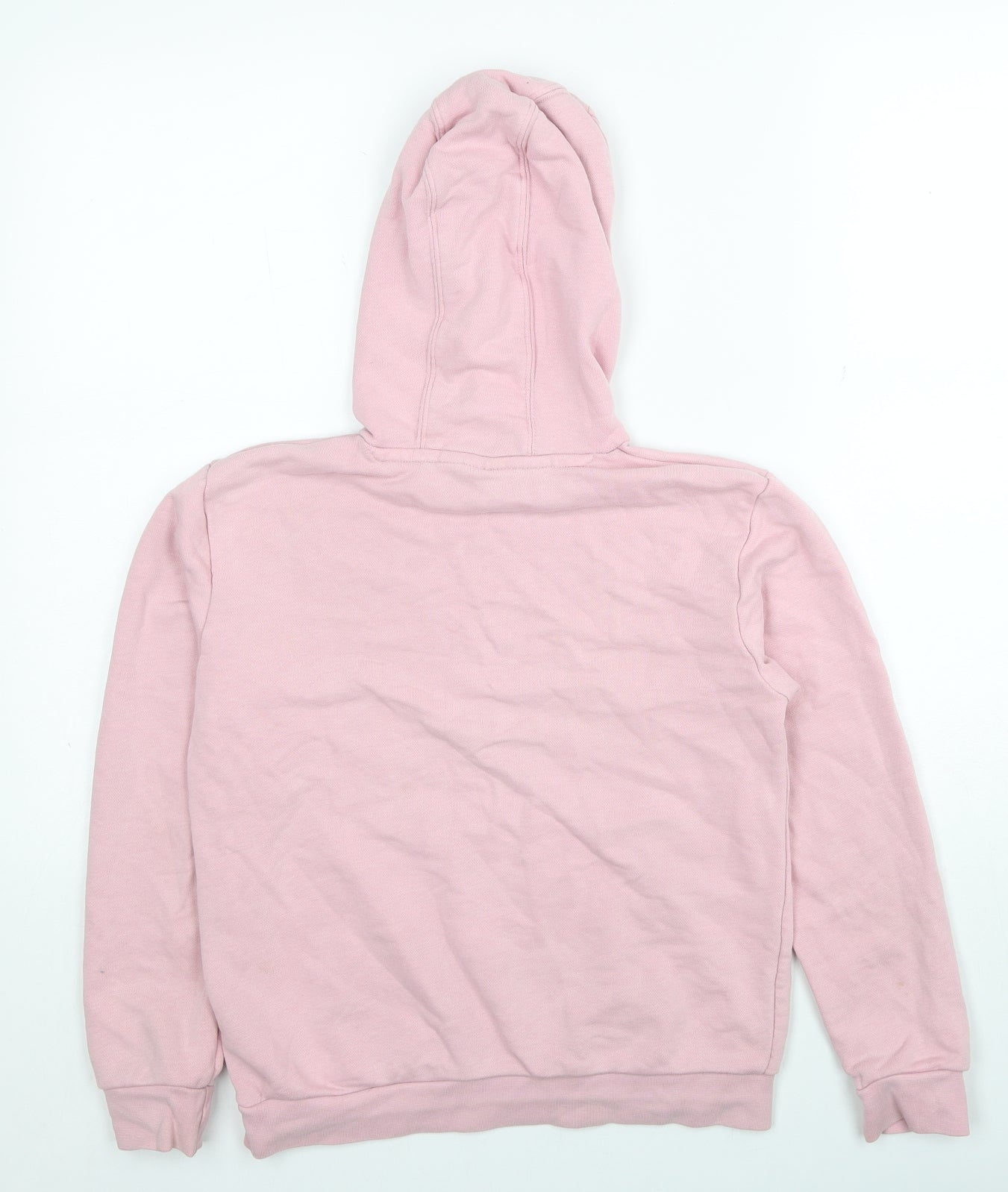 Marks and Spencer Girls Pink Cotton Pullover Hoodie Size 11-12 Years Pullover