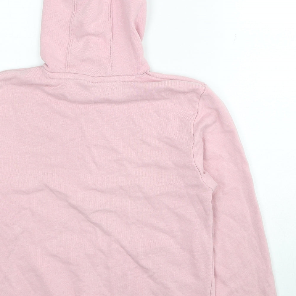 Marks and Spencer Girls Pink Cotton Pullover Hoodie Size 11-12 Years Pullover