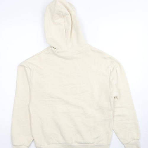 Monki Womens Beige Cotton Pullover Hoodie Size 2XS Pullover
