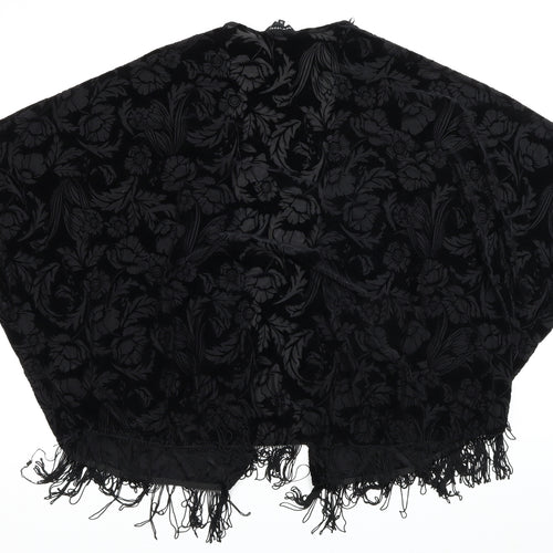 New Look Womens Black V-Neck Geometric Polyester Cardigan Jumper Size 14