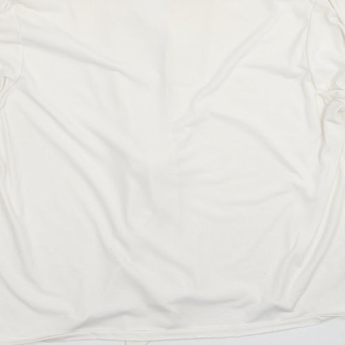 Mango Womens White Polyester Basic Blouse Size M V-Neck