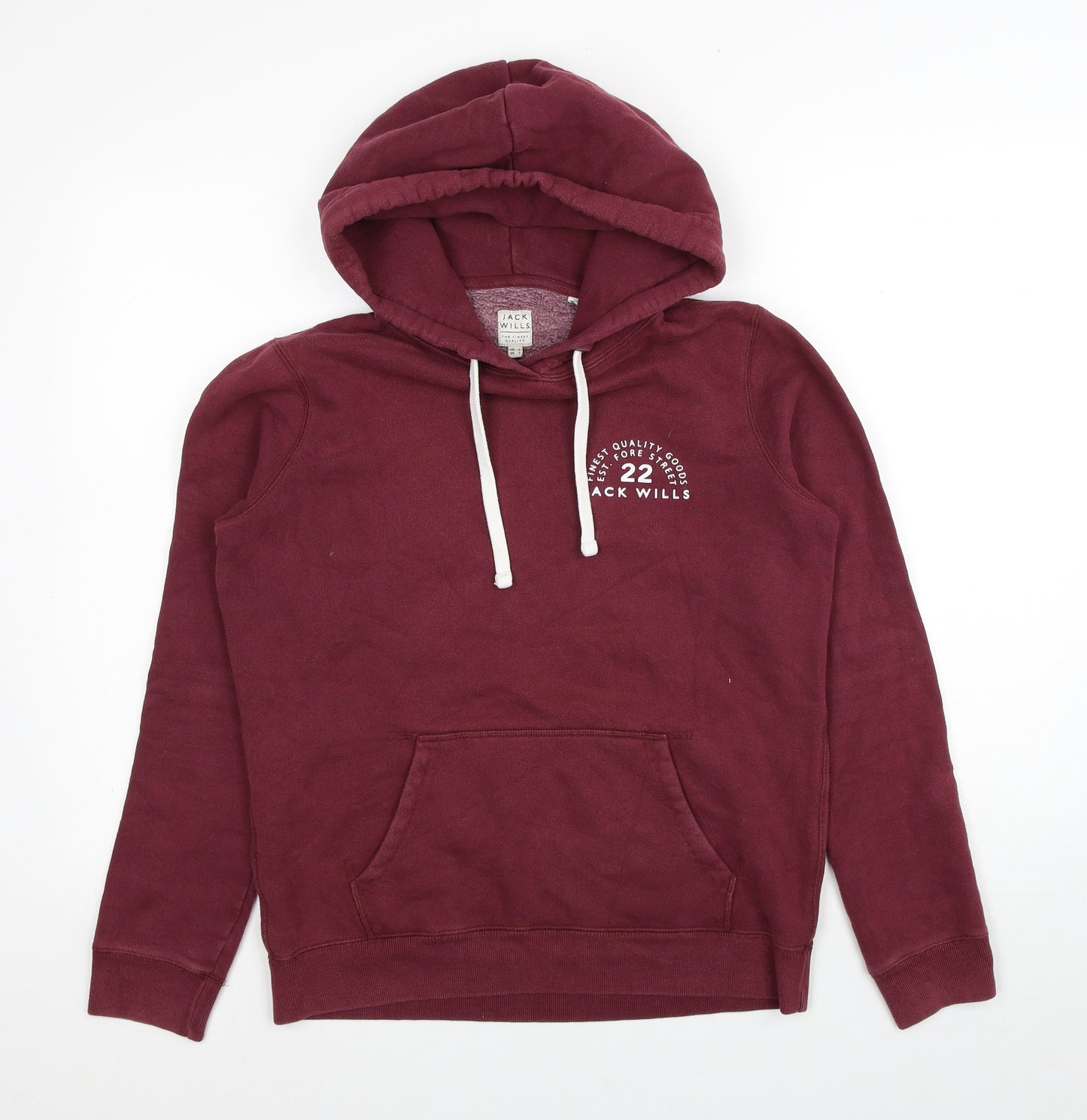 Jack Wills Womens Red Cotton Pullover Hoodie Size 6 Pullover
