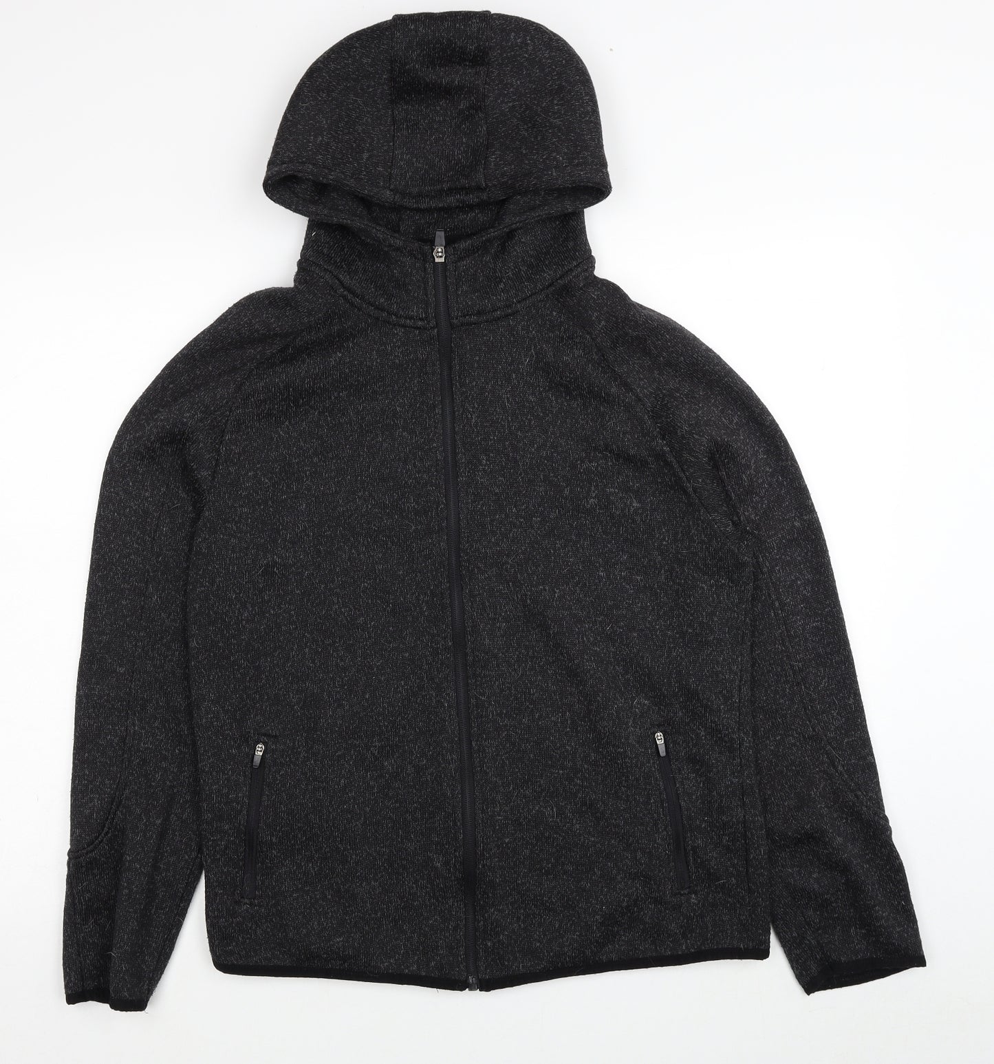 Cedar Wood State Mens Black Polyester Full Zip Hoodie Size M