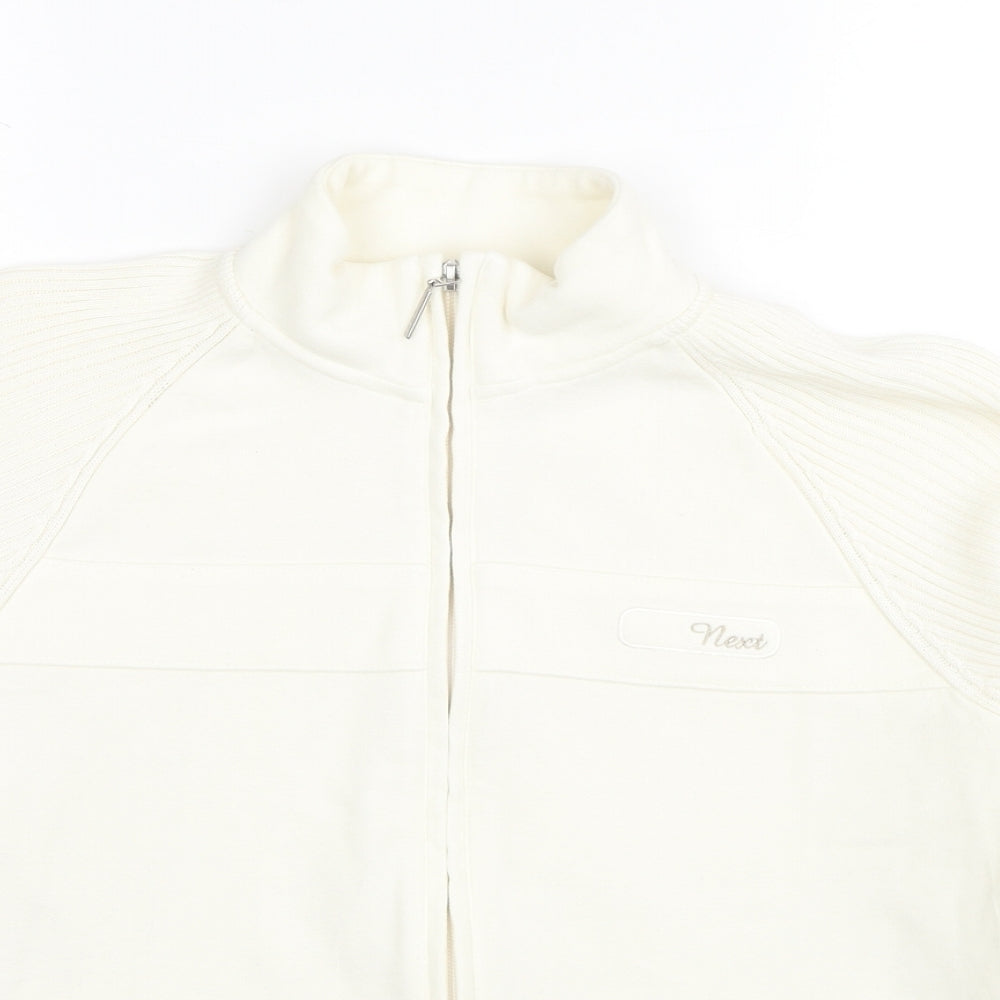 NEXT Womens Ivory Cotton Full Zip Sweatshirt Size 14 Zip