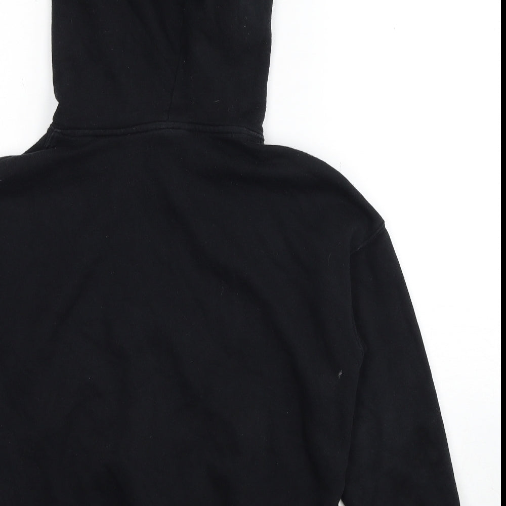 H&M Boys Black Cotton Pullover Hoodie Size 8-9 Years Pullover