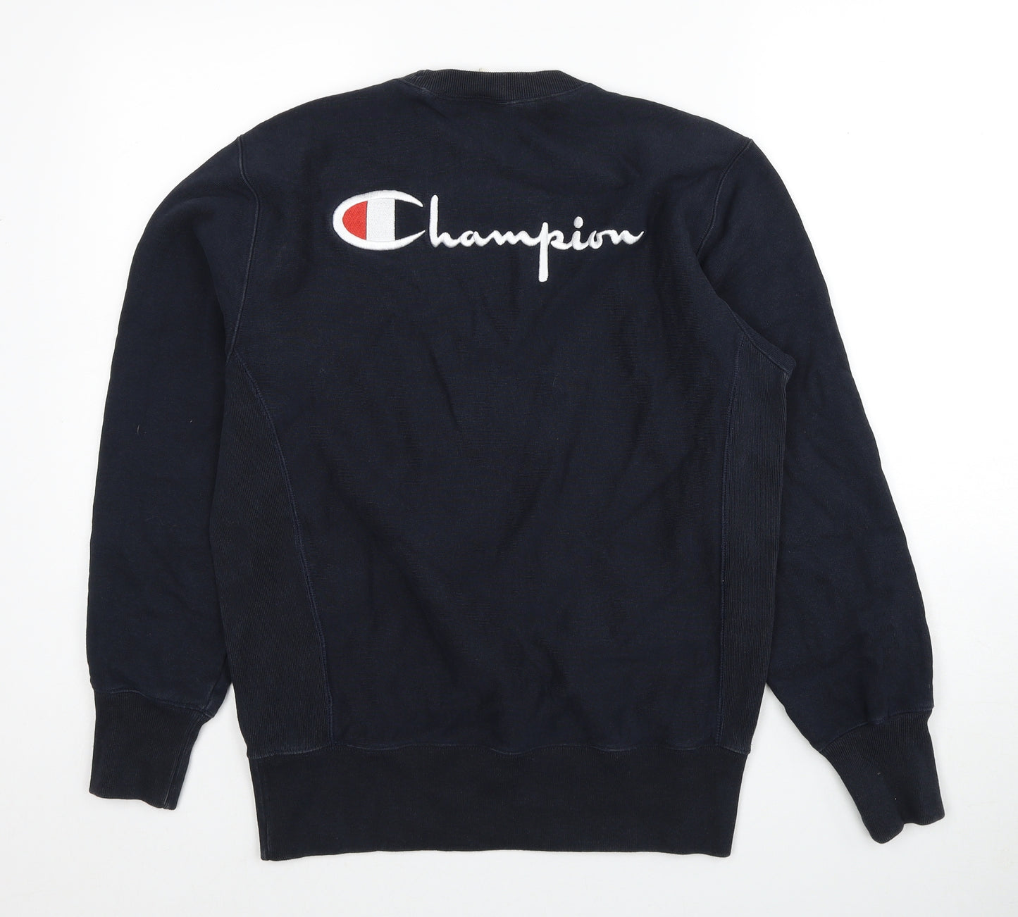 Champion Womens Black Cotton Pullover Sweatshirt Size L Pullover