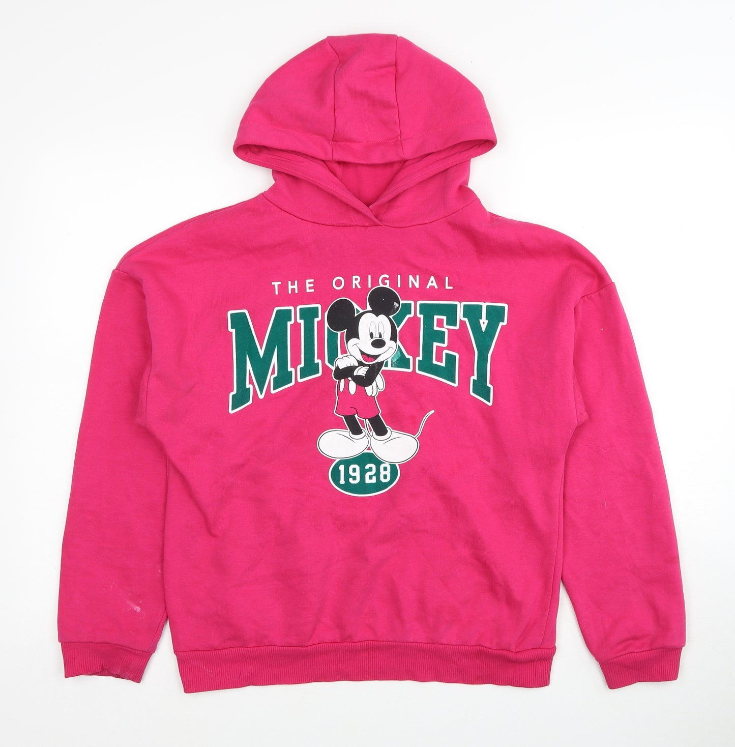 George Girls Pink Cotton Pullover Hoodie Size 12-13 Years Pullover - Mickey Mouse