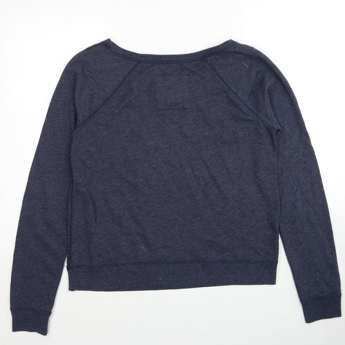 Gilly Hicks Womens Blue Cotton Pullover Sweatshirt Size M Pullover - Smiley Face Print