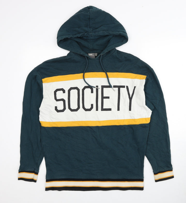 ASOS Mens Green Cotton Pullover Hoodie Size XS - Society