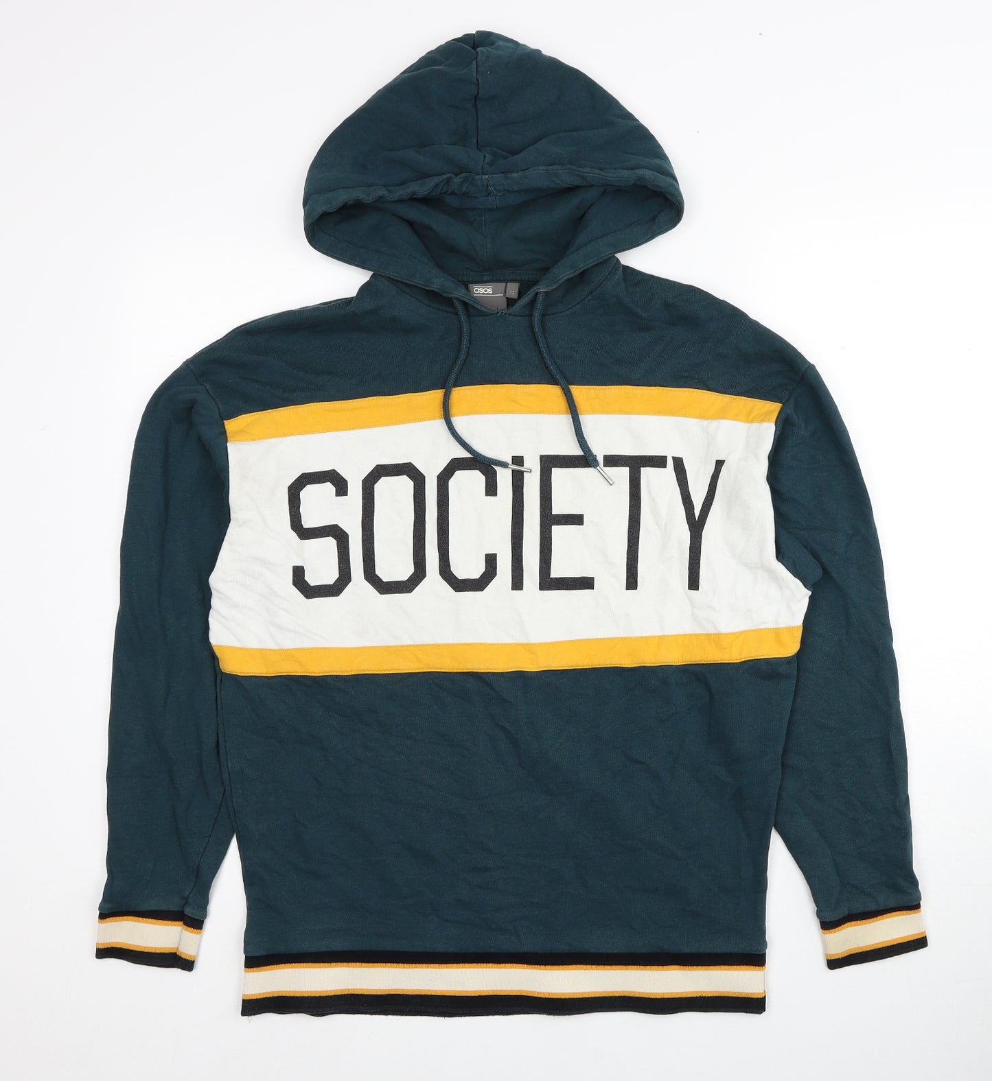 ASOS Mens Green Cotton Pullover Hoodie Size XS - Society
