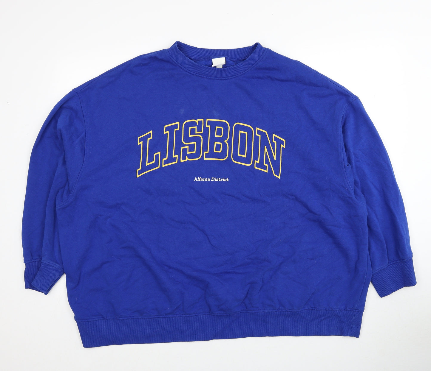 H&M Womens Blue Cotton Pullover Sweatshirt Size L Pullover - Lisbon
