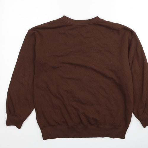 H&M Girls Brown Cotton Pullover Sweatshirt Size 10-11 Years Pullover - Mickey Mouse