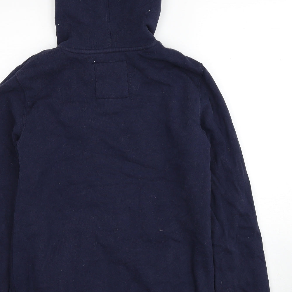 Fat Face Womens Blue Cotton Full Zip Hoodie Size 12 Zip