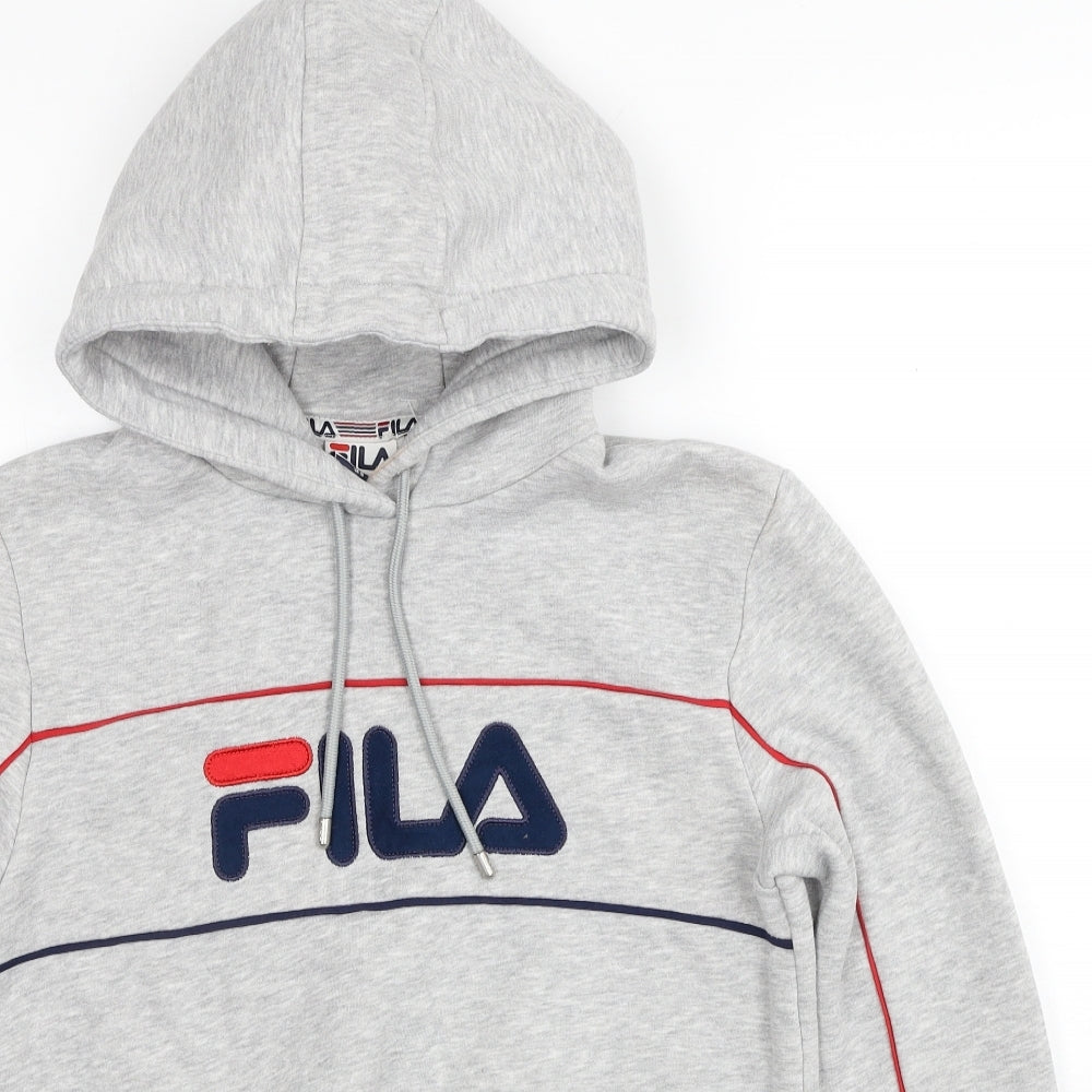 FILA Womens Grey Polyester Pullover Hoodie Size 10 Pullover
