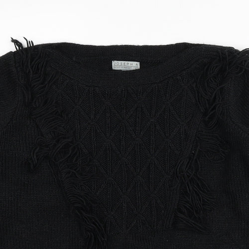 Joseph A Womens Black Round Neck Acrylic Pullover Jumper Size M
