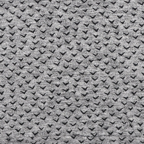NEXT Womens Grey Round Neck Geometric Cotton Pullover Jumper Size 8