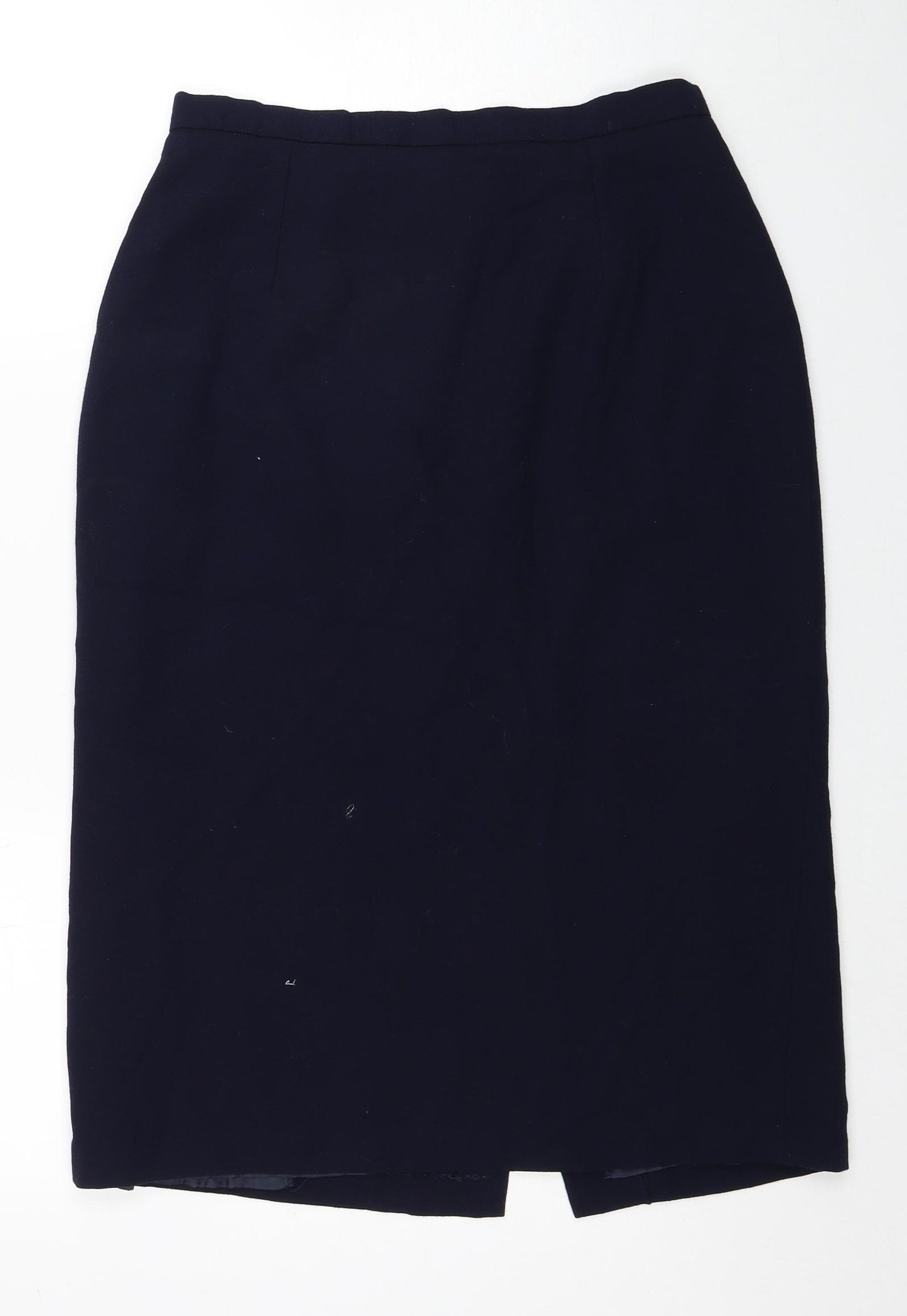 Preworn Womens Blue Polyester Straight & Pencil Skirt Size 16 Zip