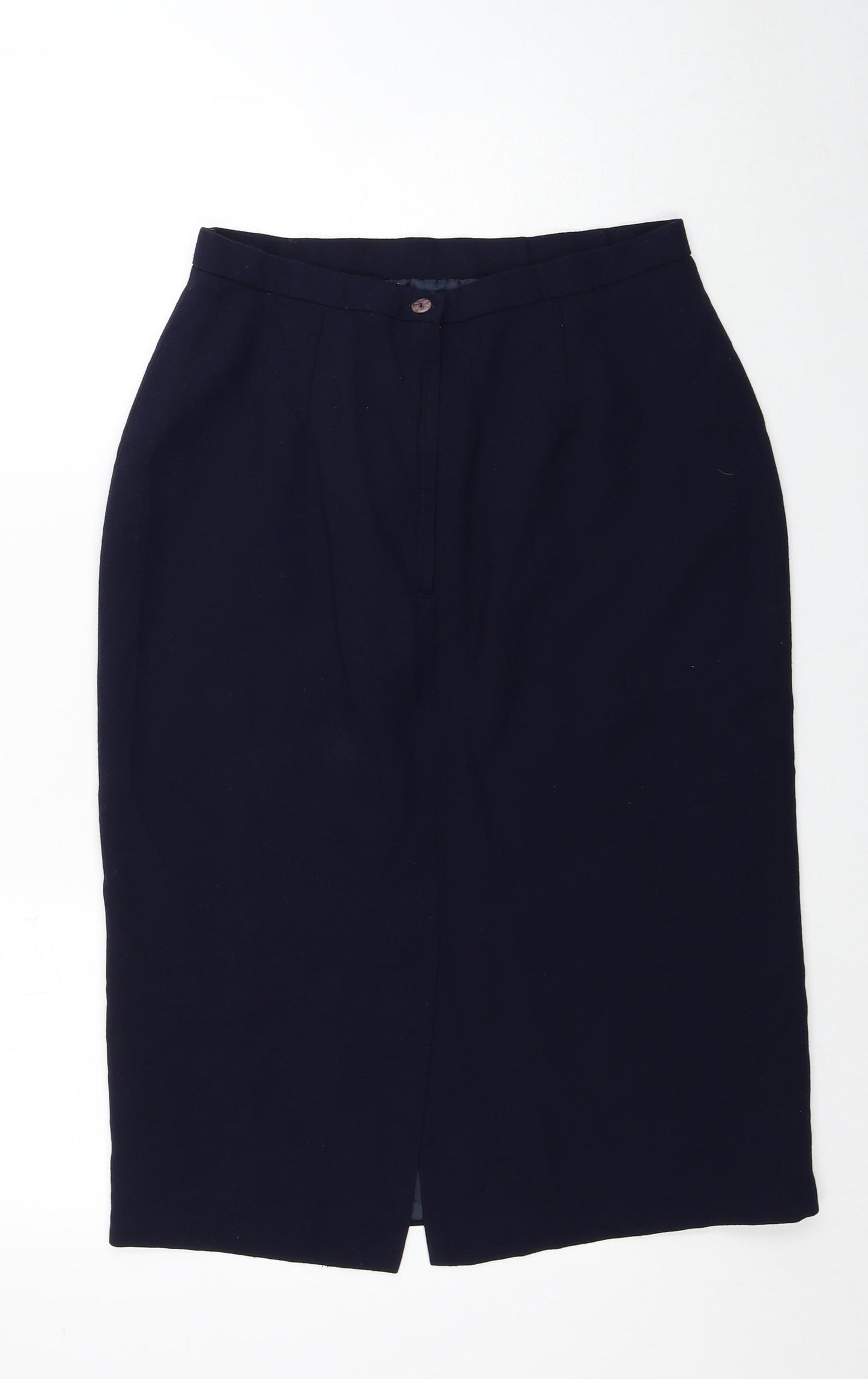 Preworn Womens Blue Polyester Straight & Pencil Skirt Size 16 Zip