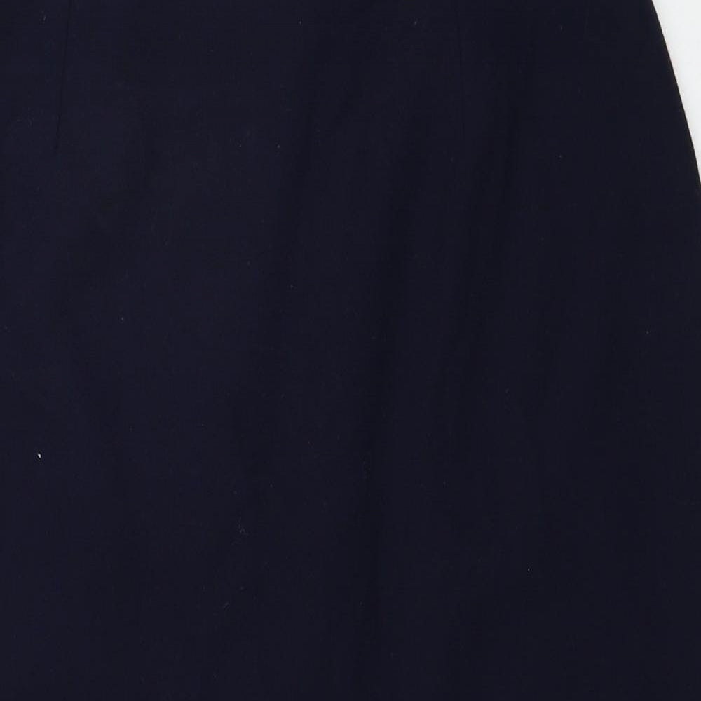 Preworn Womens Blue Polyester Straight & Pencil Skirt Size 16 Zip