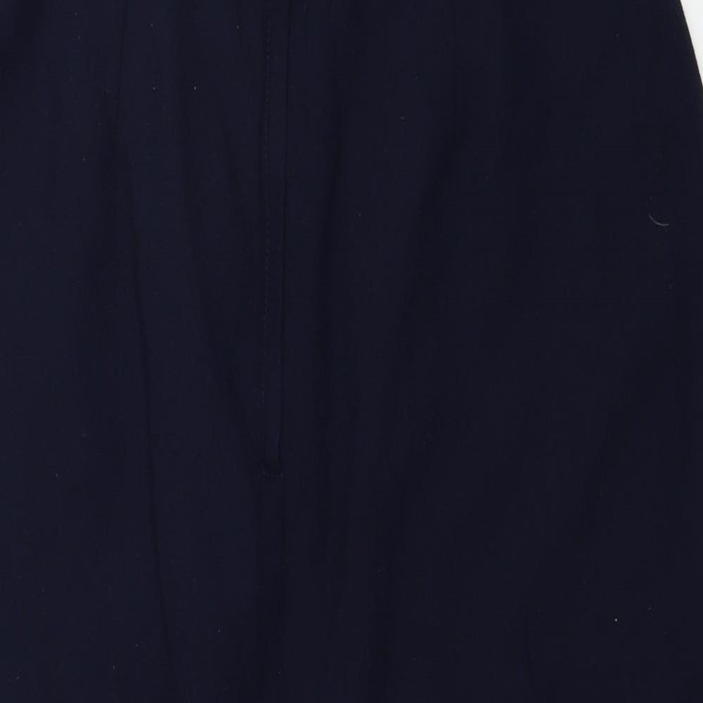 Preworn Womens Blue Polyester Straight & Pencil Skirt Size 16 Zip