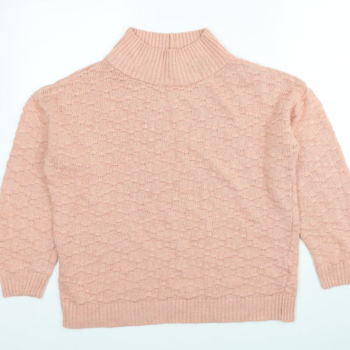 NEXT Womens Pink High Neck Acrylic Pullover Jumper Size S