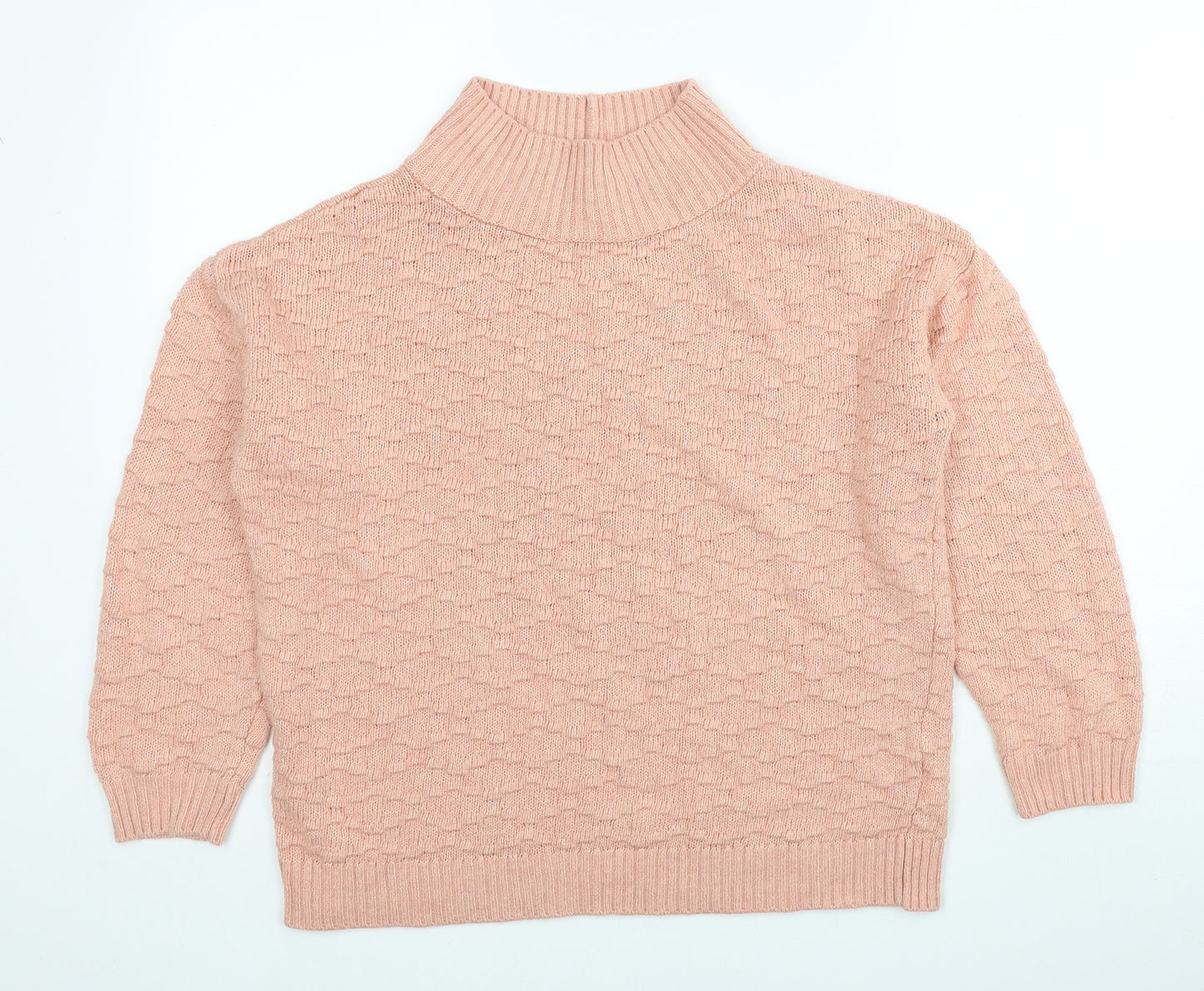 NEXT Womens Pink High Neck Acrylic Pullover Jumper Size S