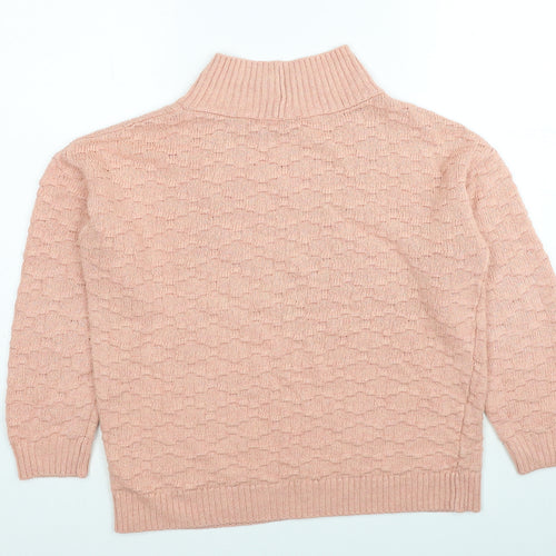 NEXT Womens Pink High Neck Acrylic Pullover Jumper Size S
