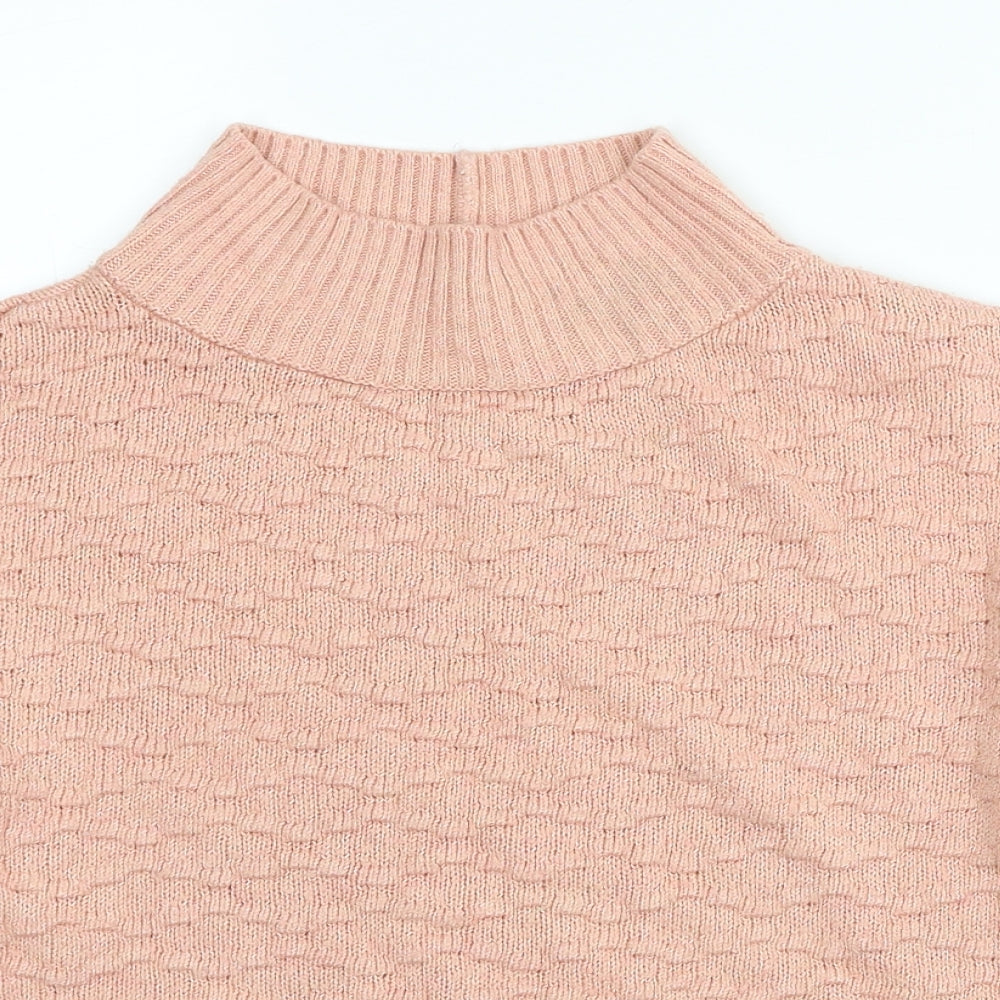 NEXT Womens Pink High Neck Acrylic Pullover Jumper Size S