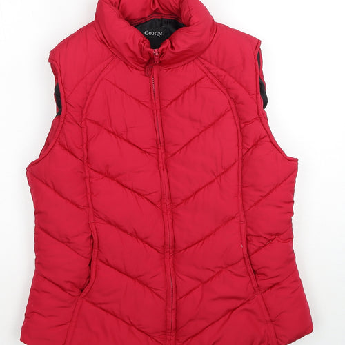 George Womens Red Gilet Jacket Size 12 Zip