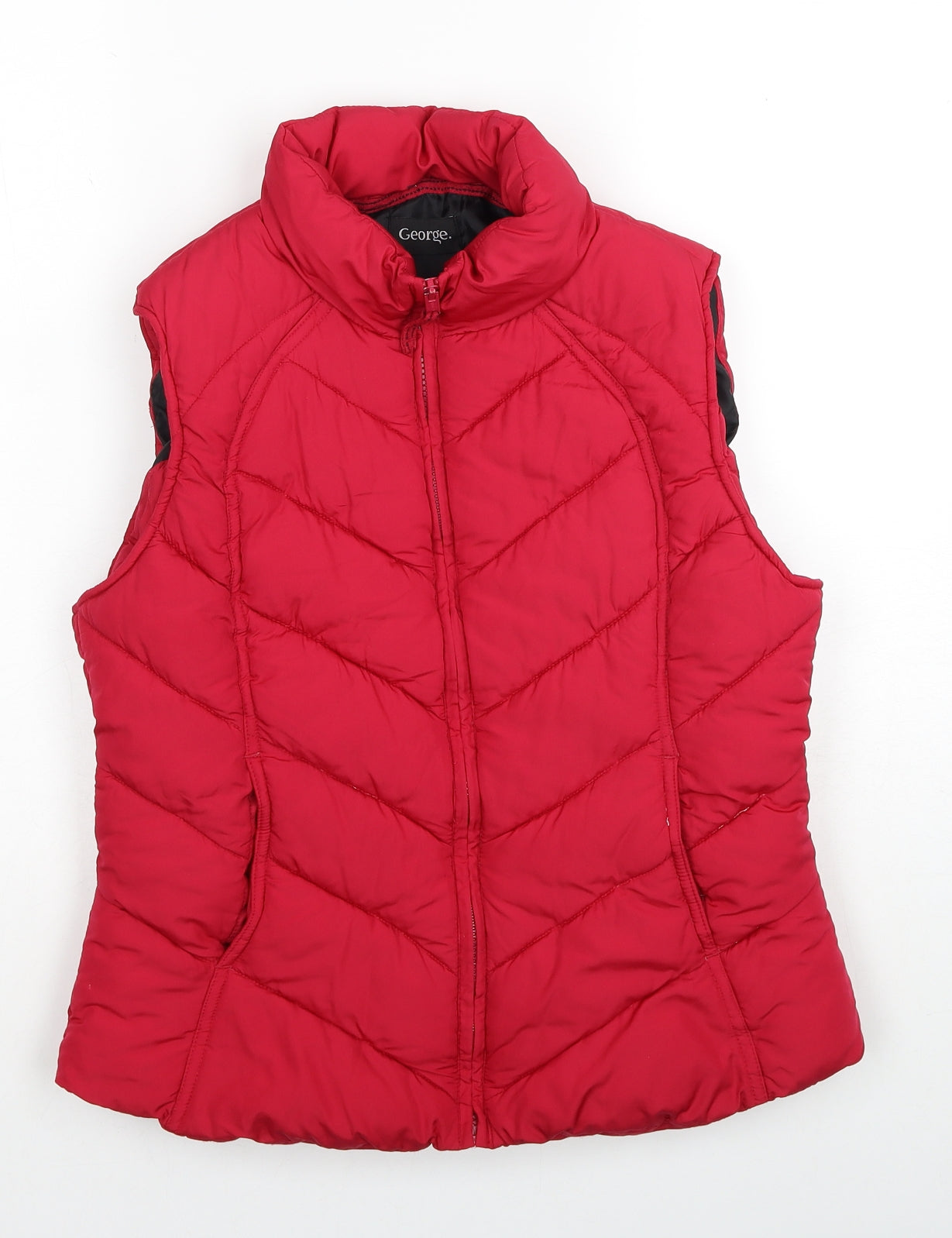 George Womens Red Gilet Jacket Size 12 Zip