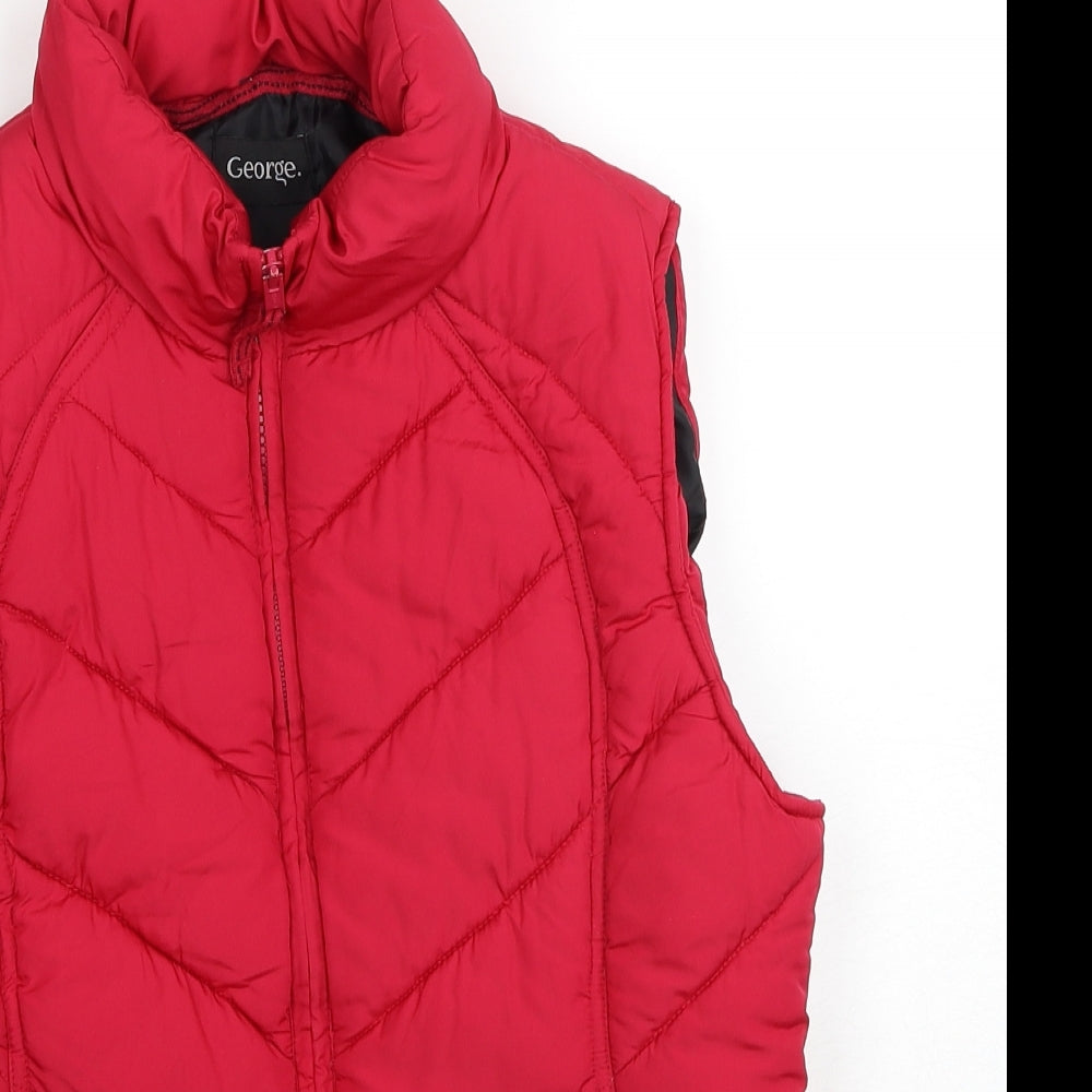 George Womens Red Gilet Jacket Size 12 Zip