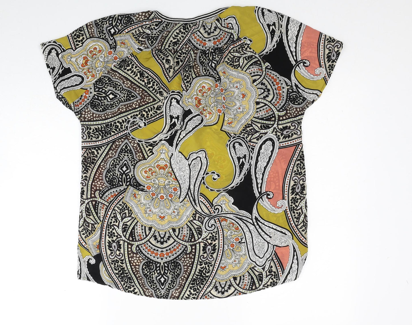 NEXT Womens Multicoloured Paisley Polyester Basic T-Shirt Size 10 Round Neck