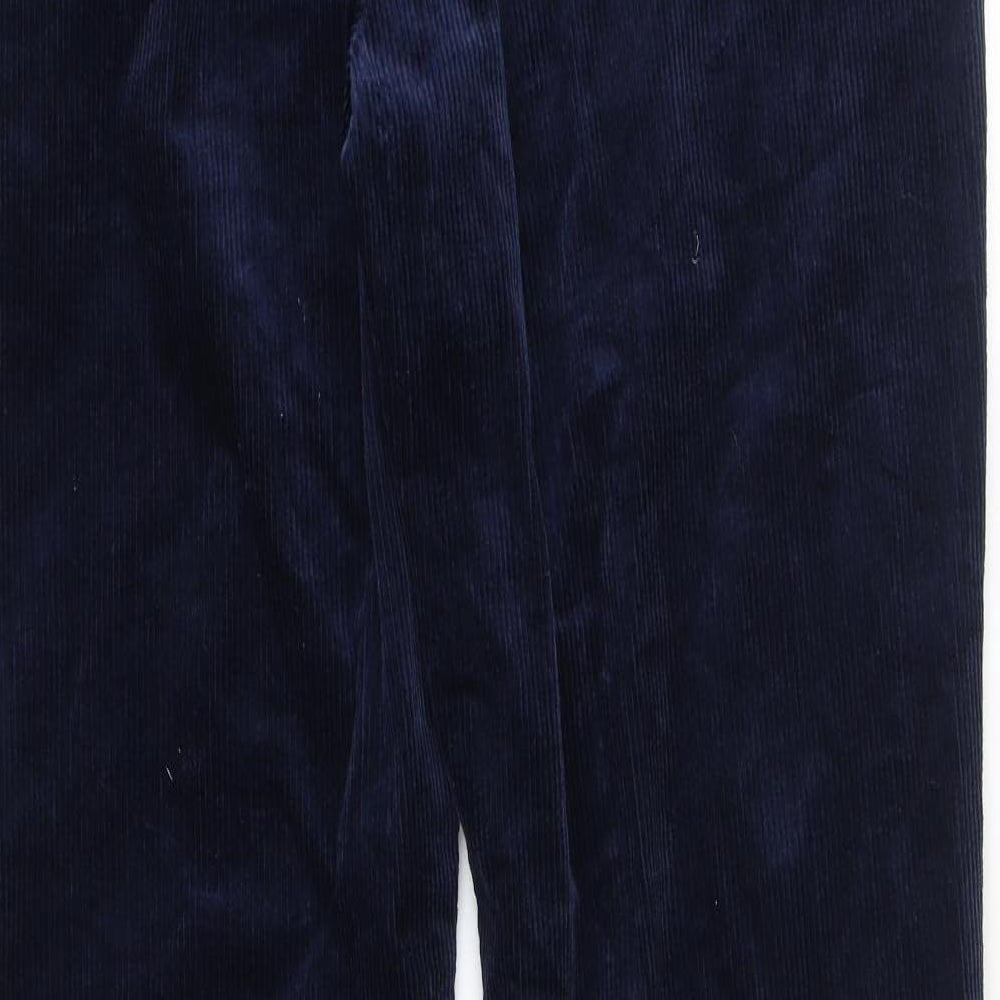 Marks and Spencer Mens Blue Cotton Trousers Size 36 in Regular Zip
