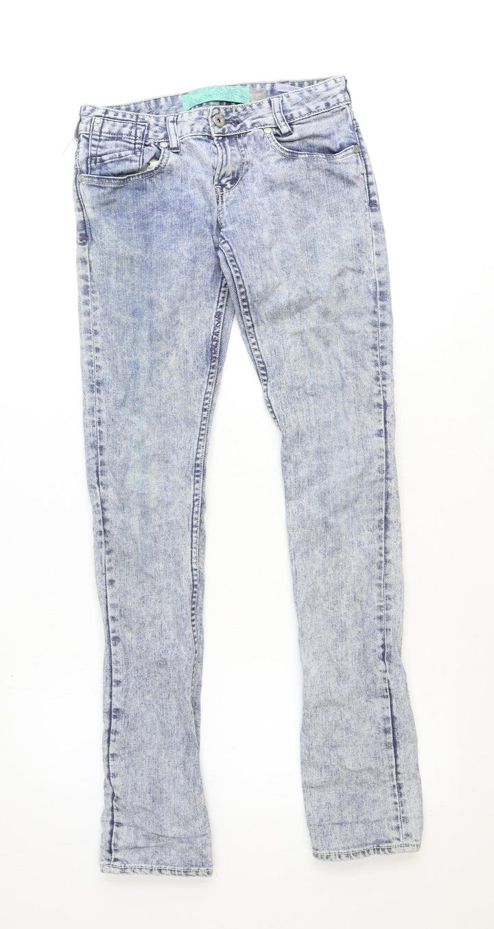 Preworn Womens Blue Cotton Skinny Jeans Size 28 in Regular Zip