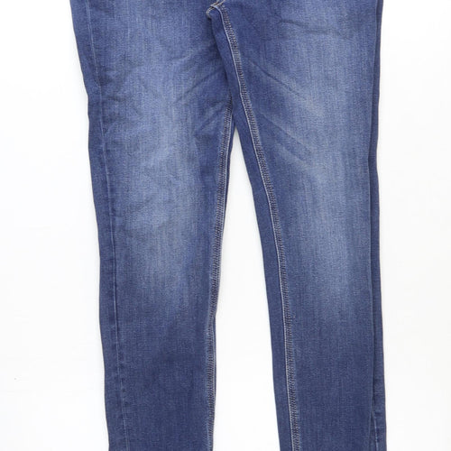 Marks and Spencer Womens Blue Cotton Skinny Jeans Size 31 in Regular Zip
