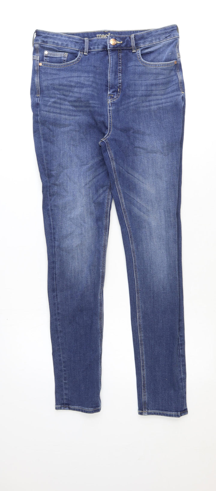 Marks and Spencer Womens Blue Cotton Skinny Jeans Size 31 in Regular Zip