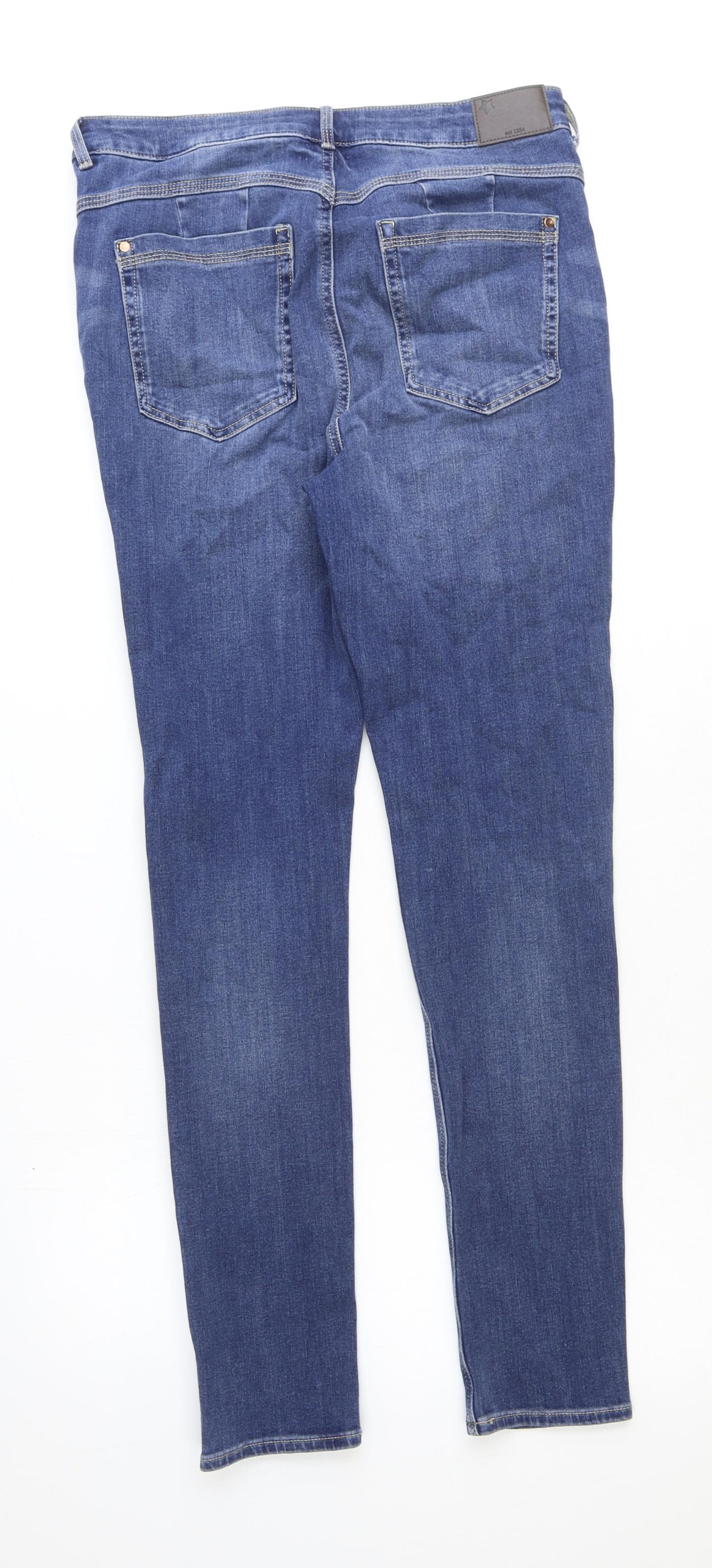 Marks and Spencer Womens Blue Cotton Skinny Jeans Size 31 in Regular Zip