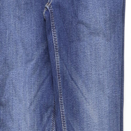 Marks and Spencer Womens Blue Cotton Skinny Jeans Size 31 in Regular Zip