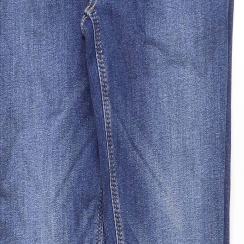 Marks and Spencer Womens Blue Cotton Skinny Jeans Size 31 in Regular Zip