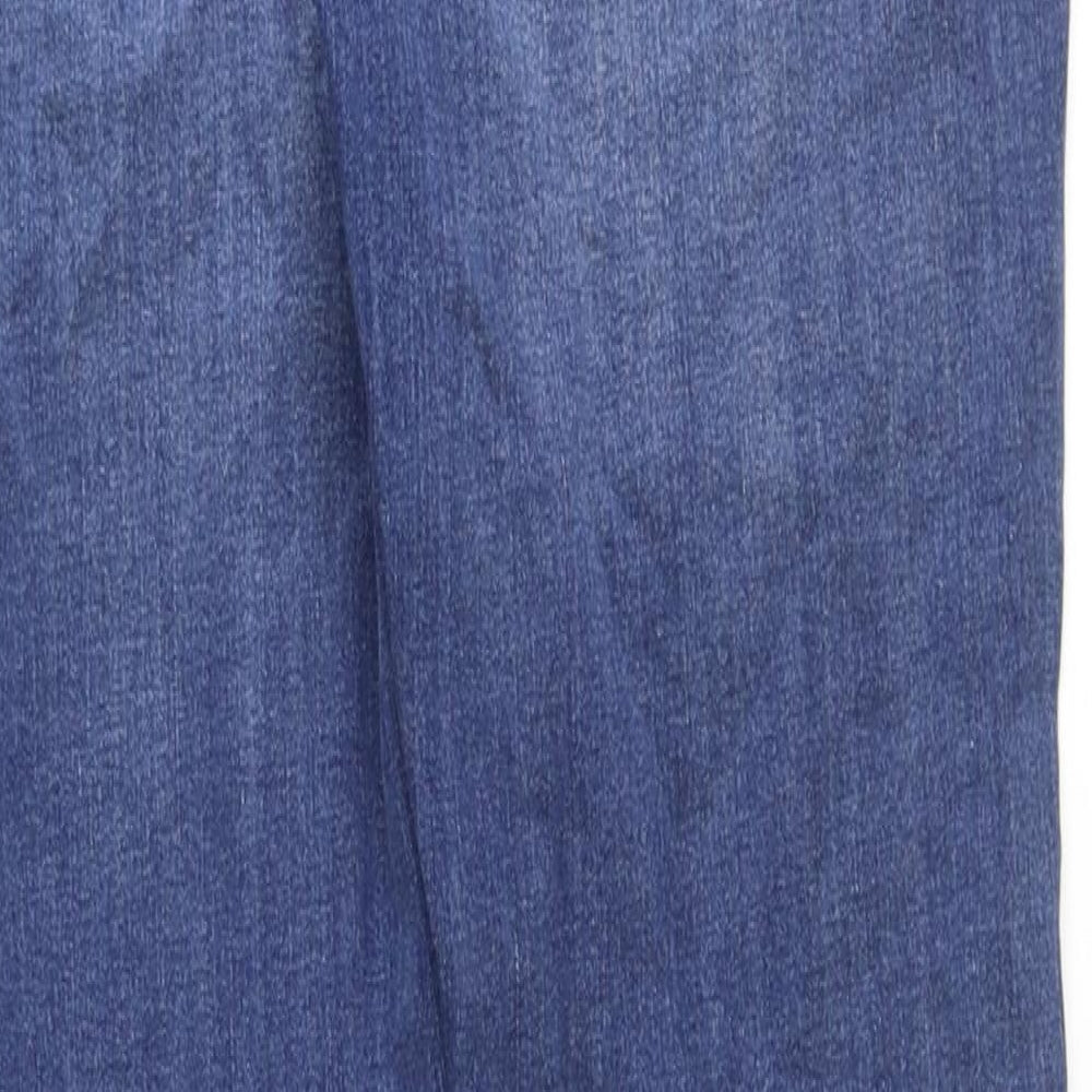 Marks and Spencer Womens Blue Cotton Skinny Jeans Size 31 in Regular Zip