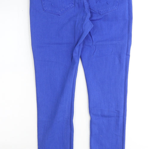 Topshop Womens Blue Cotton Skinny Jeans Size 32 in Regular Zip