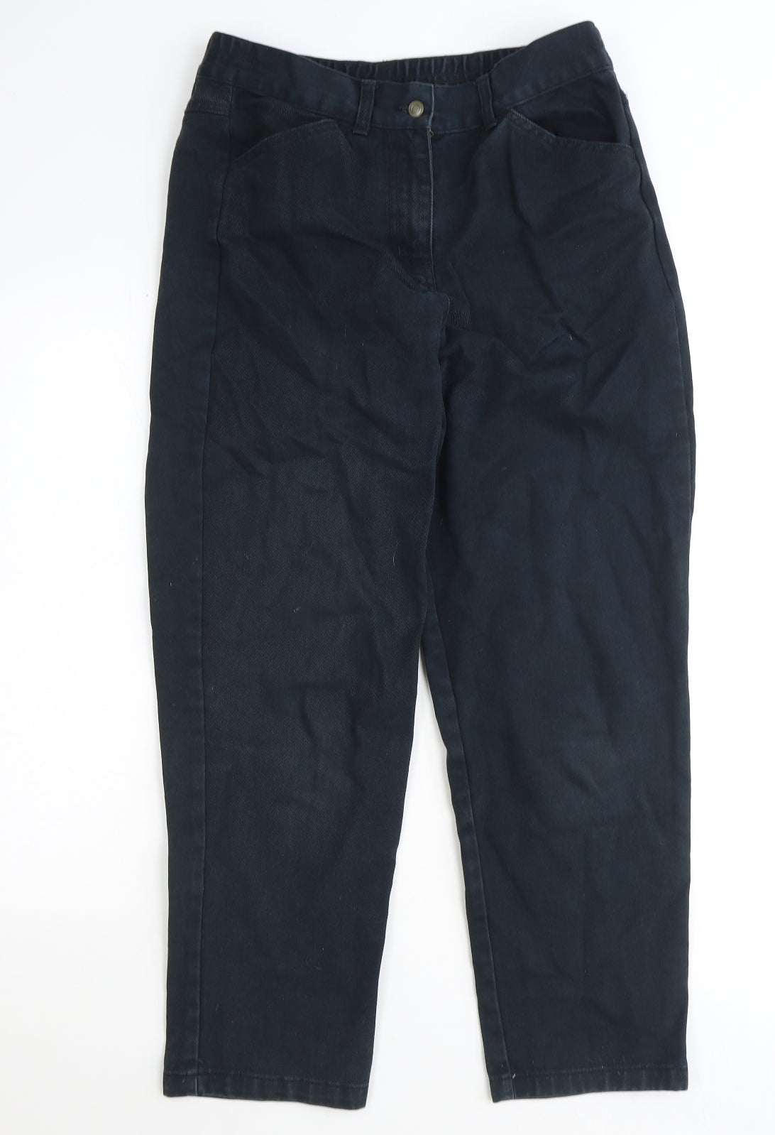 Classics Womens Black Cotton Straight Jeans Size 30 in Regular Zip