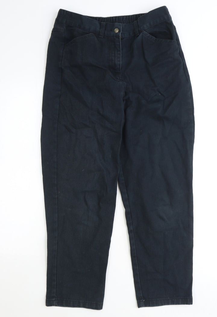 Classics Womens Black Cotton Straight Jeans Size 30 in Regular Zip