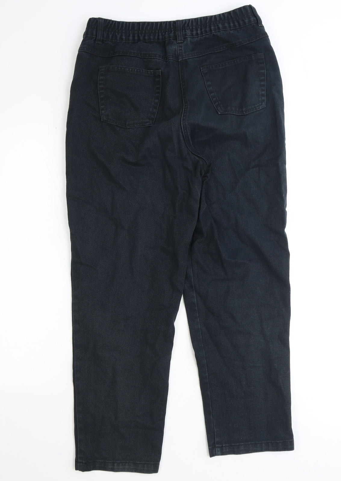 Classics Womens Black Cotton Straight Jeans Size 30 in Regular Zip