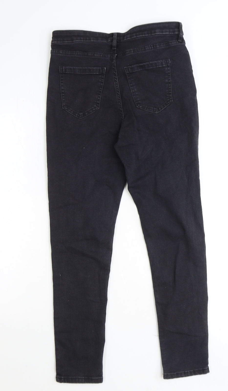 F&F Womens Black Cotton Skinny Jeans Size 10 Regular Zip